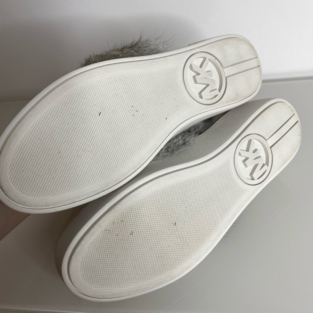 MICHAEL KORS Grey Fur Slip On Sneakers Size US 9.5 - Picture 9 of 9